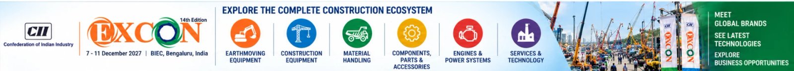 EXCON 2027, 7–11 December 2027, BIEC Bengaluru — explore the complete construction ecosystem
