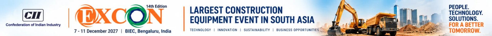 EXCON 2027, 7–11 December 2027, BIEC Bengaluru — largest construction equipment event in South Asia